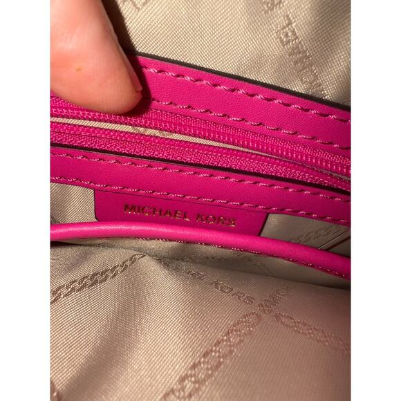 Michael Kor Jet Set Charm wild Berry studded pink purse New - Picture 6 of 12